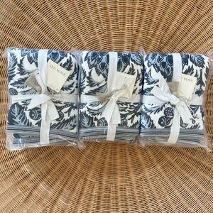 NEW Serena & Lily Artichoke Quilted King Pillow Sham-Navy Blue